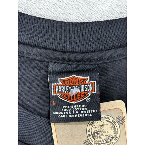 Vtg Harley Davidson Lyles Iron Horses T-Shirt 2000 Mens L Kuwait NWT Train - Picture 3 of 11
